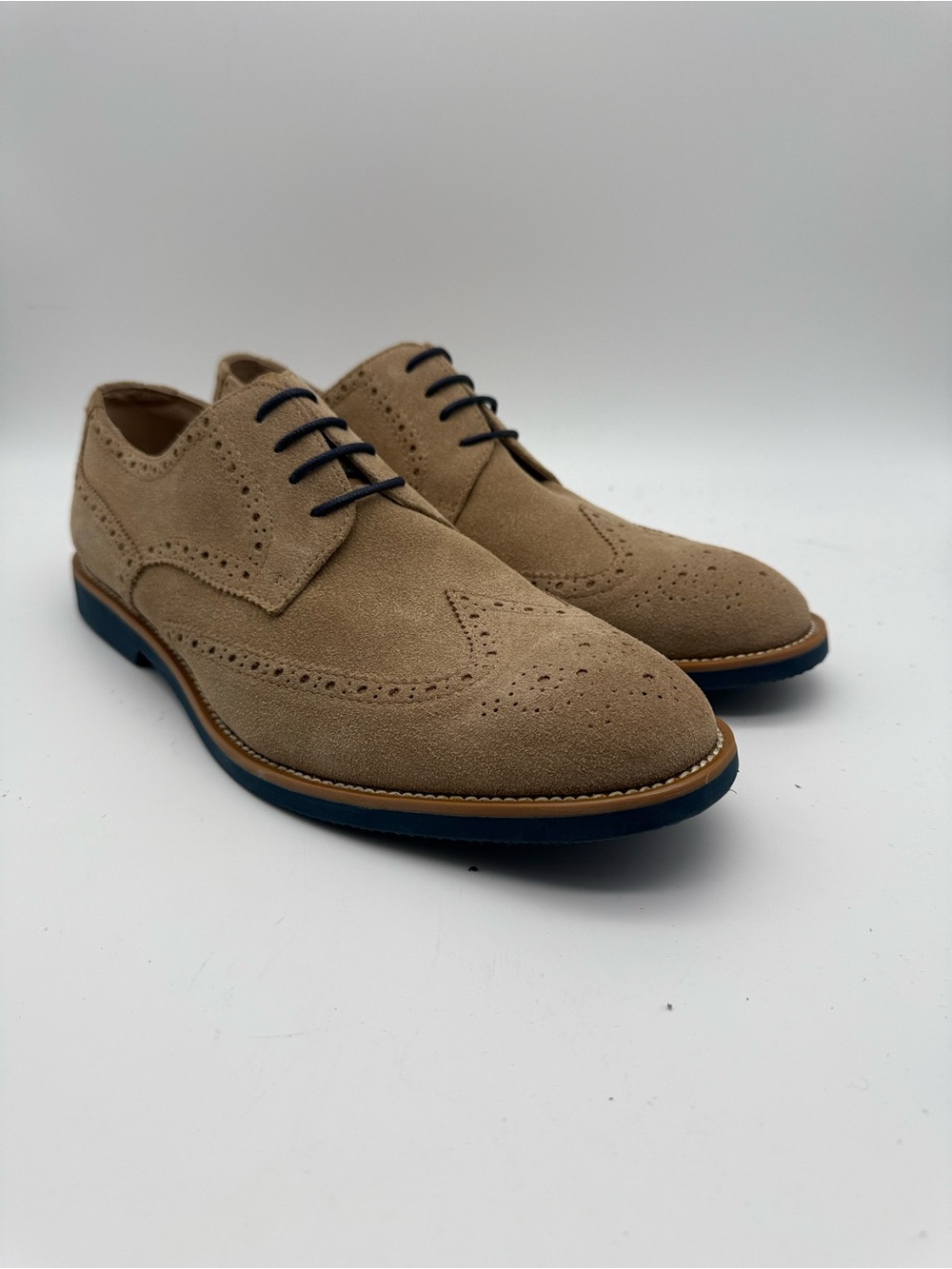 BRAND NEW Joseph Abboud Tan Suede Wingtip Oxford Shoes Mens Size 11